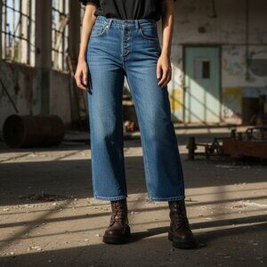 Misslook Women's Medium Wash Button Jeans Size Large